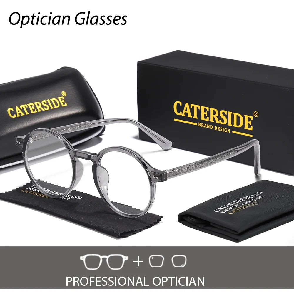 CATERSIDE New Men's Optical Glasses Customized 1.56 refractive index Round Lenses Prescription Glasses Women Reading Eyeglass