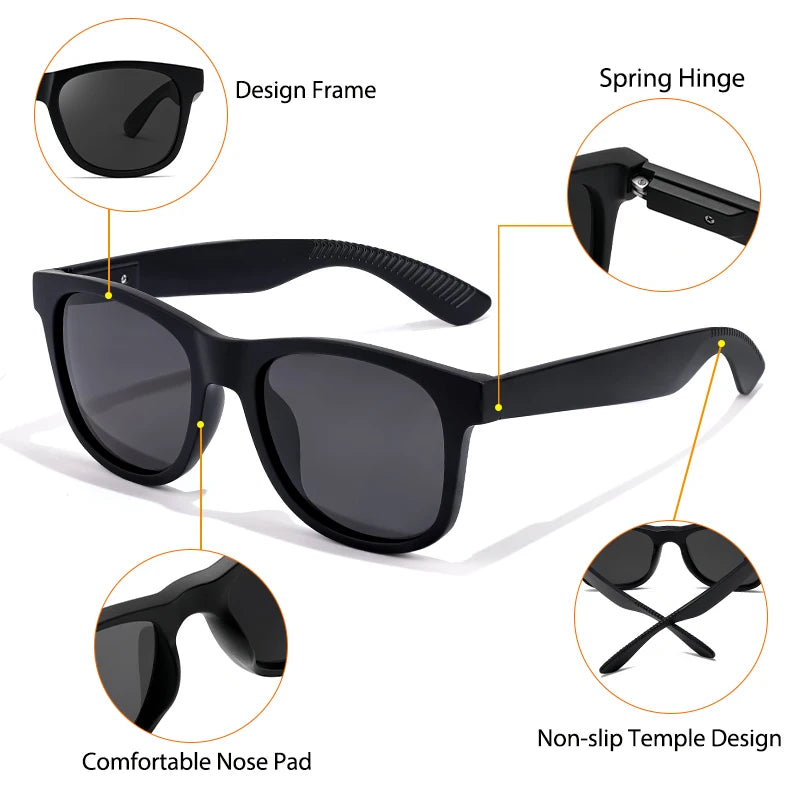 CATERSIDE Polarized Sunglasses Fashion Men's Square Outdoor Sports Sun Glasses Women's Travel Driving UV400 Simple Style