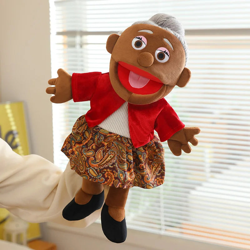 Funny Puppet Doll 38cm Family Series Hand Puppet Role Play Bedtime Story Props Family Playing Toys Doll Educational Toy