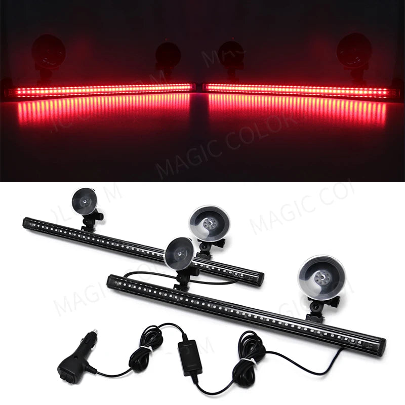 96 LED Car Strobe Light Emergency Flash Warning Lamp 2-in-1 3030 SMD Windshield Bar Auto Traffic Advisor Car Accessories 12V-24V