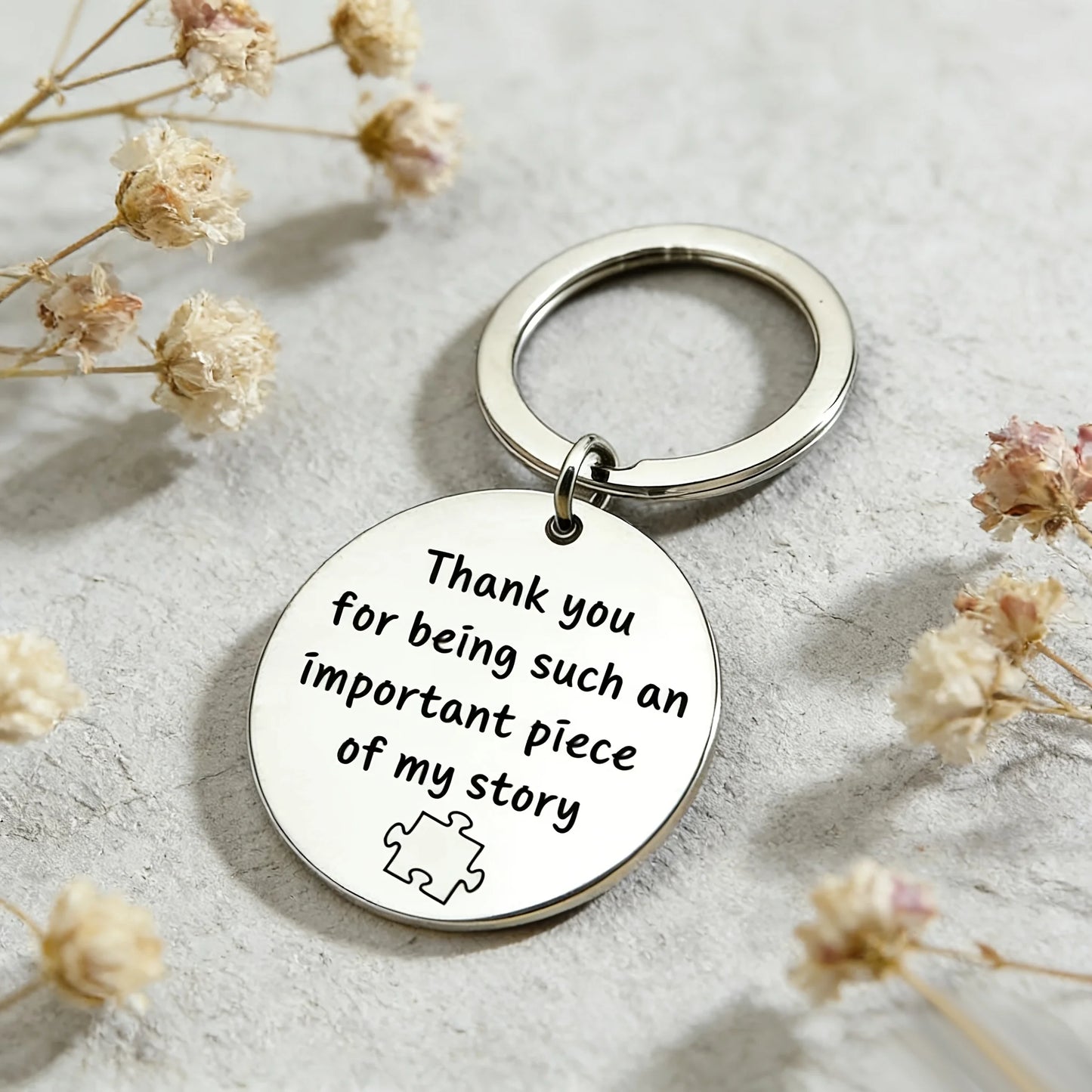 1Pc"Thank you for being such an important piece of my story"Keychain perfect birthday or holiday gift for besties, or students.