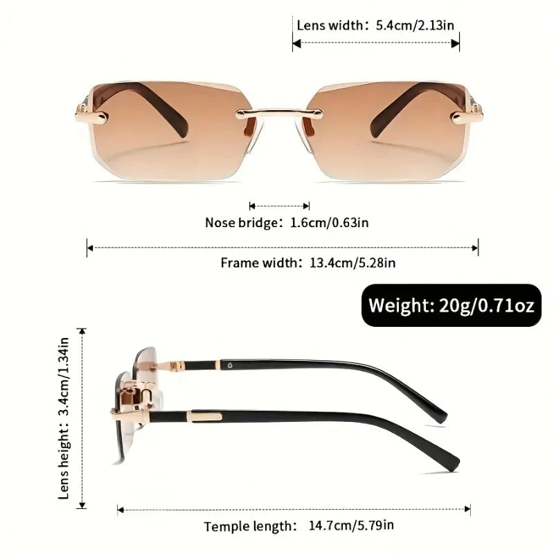 1 Pair of Fashionable Square Frameless Glasses for Both Men and Women Casual Daily Wear Simple Party Photography