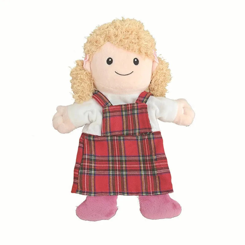 Family Soft Stuffed Toy Doll Cospaly Brother Sister Dad Mum Plush Doll Educational Baby Toys Kawaii Hand Finger Full Body Puppet