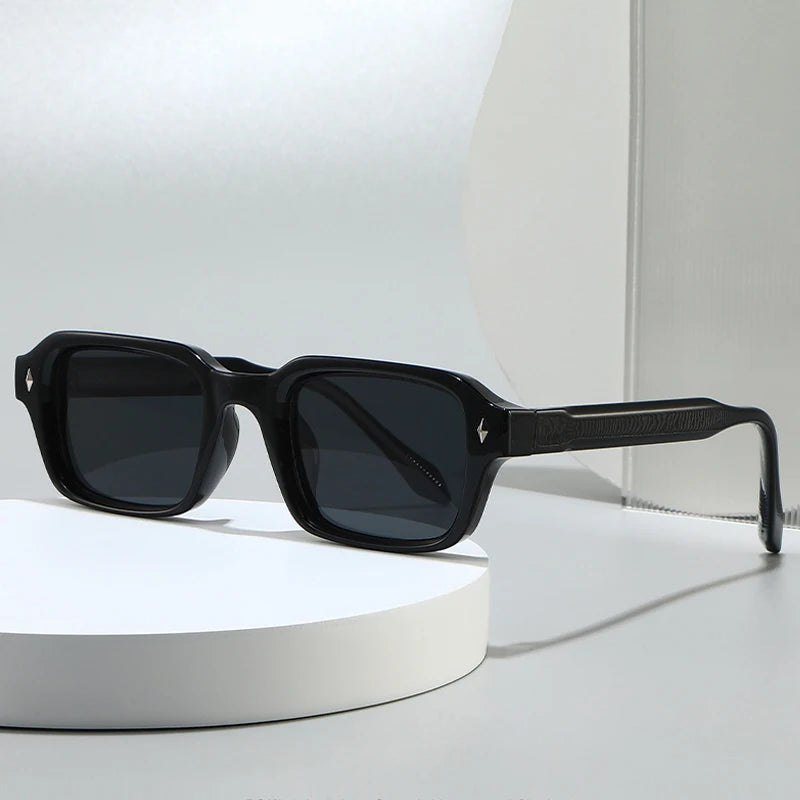 JNPCXI Quality Square Sun Glasses for Women Men Stainless Steel Metal Core CP Frames UV400 Sunglasses Travel Holiday Shades