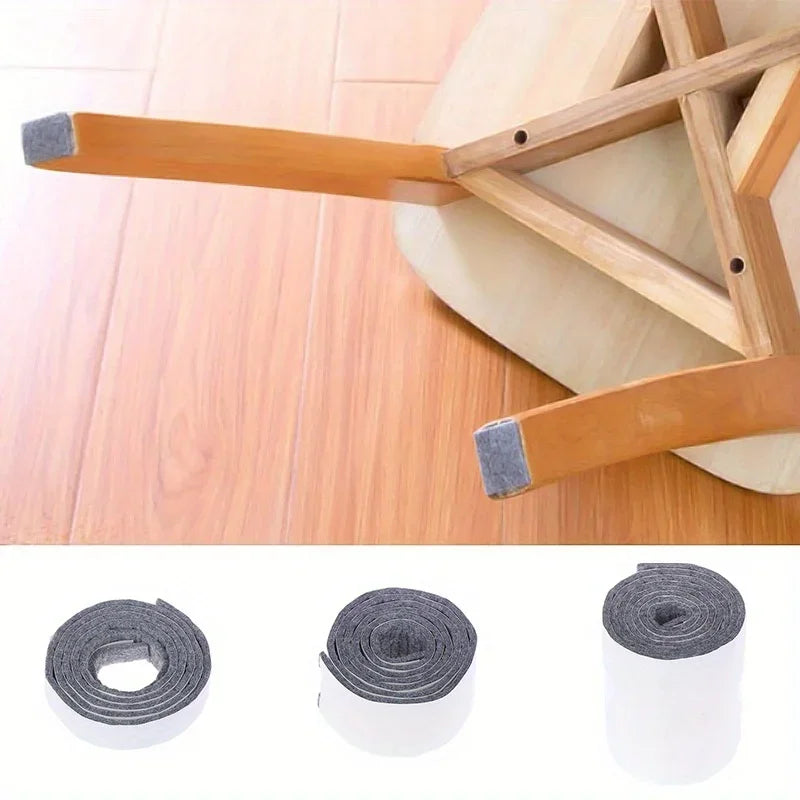100cm/Roll Self-Adhesive Felt Furniture Leg Pad Anti-Slip Mat Floor Protector Wear-Resisting Table Chair Legs Sticky Back Bumper