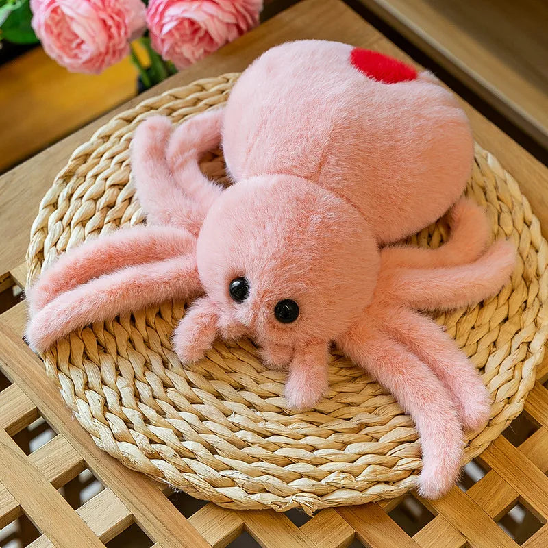 25cm Simulation Animals Realistic Color Spide Plush Toy Soft Stuffed Animal Cartoon Little Spider  Plushi Doll for Kid Xmas Gift
