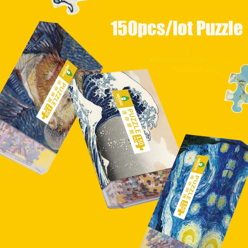 150pcs Tube Mini Cardboard Jigsaw Puzzles Matchbox Game Toys for Children Adults Learning Educational Assemble Toy Games Jigsaw