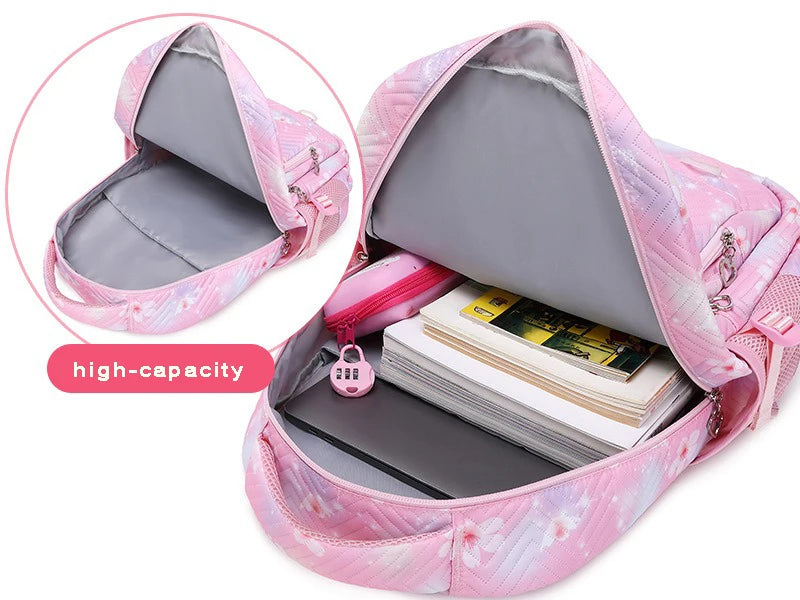 3PC Black Lilo Stitch XL Backpack Lightweight School Student Travel Lunch Bag 05