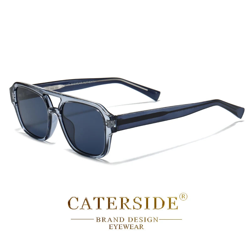 CATERSIDE Classics Men Sunglasses Flat Top Double Bridges Design Sun Glasses Woman Outdoor Travel Beach Ideal Choice for Gifts