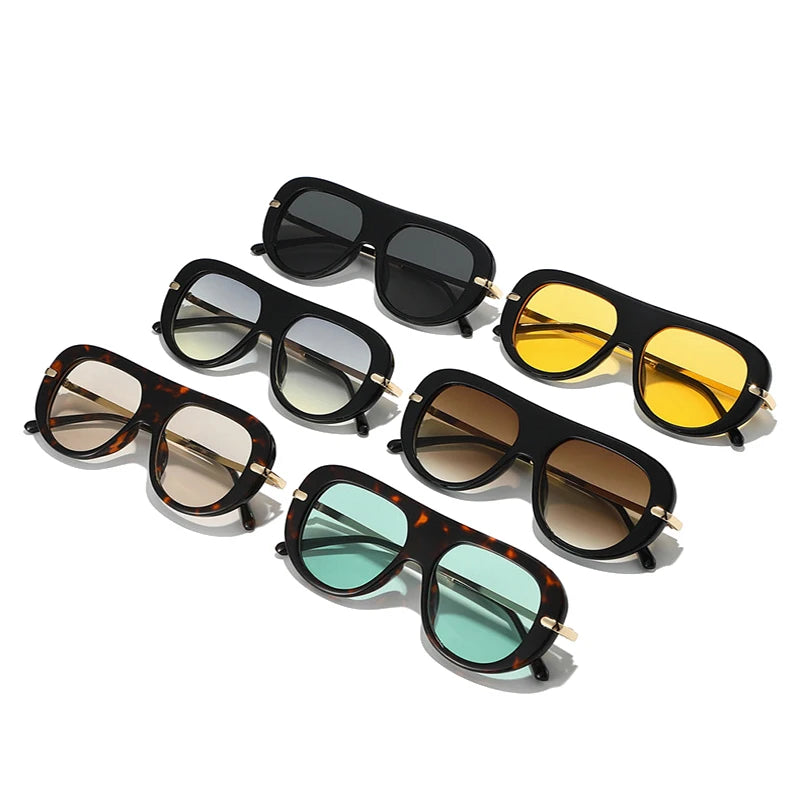 JNPCXI New Retro Pilot Sunglasses Women Fashion Gradient Shades UV400 Men Leopard Green Punk Sun Glasses