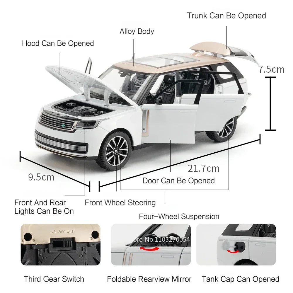 1:24 Land Rover Defender 110 Range Rover Miniature Model Diecast Alloy Car Toys Doors Opened Pull Back Vehices Boy Birthday Gift