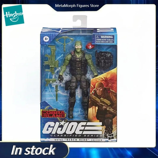 Original Hasbro G.I. Joe Classified Series COBRA ISLAND WAYNE BEACH HEAD SNEEDEN Anime Figure Model Toys Ornaments