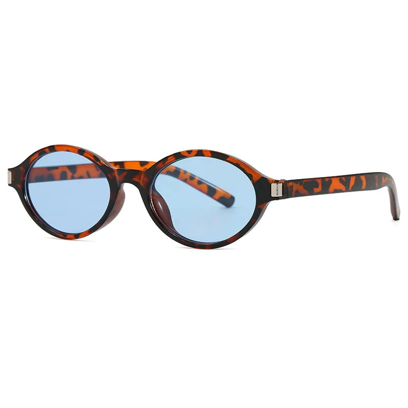 JNPCXI New Fashion Small Oval Sunglasses Women Shades UV400 Retro Punk Men Red Sun Glasses