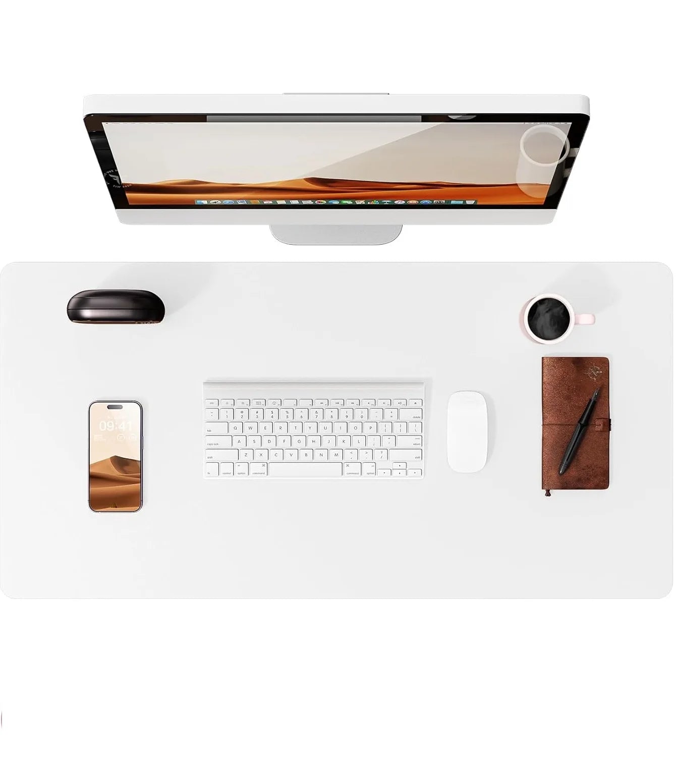 Leather Desk Pad Protector, Mouse Pad, Office Desk Mat, Waterproof  Non-Slip PU Desk Blotter, Computer Desk Pad for Women