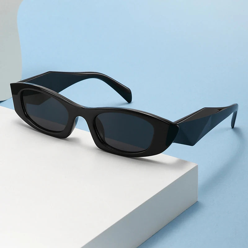 JNPCXI New Ins Popular Fashion Polygon Cat Eye Women Sunglasses Vintage Brand Designer Green Yellow Men Sun Glasses Shades UV400