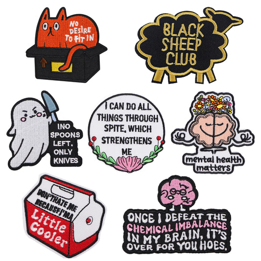 Black Sheep Club Embroidery Patch Funny Quotes Iron On Patches For Clothing Thermoadhesive Patches On Clothes DIY Sew Badges