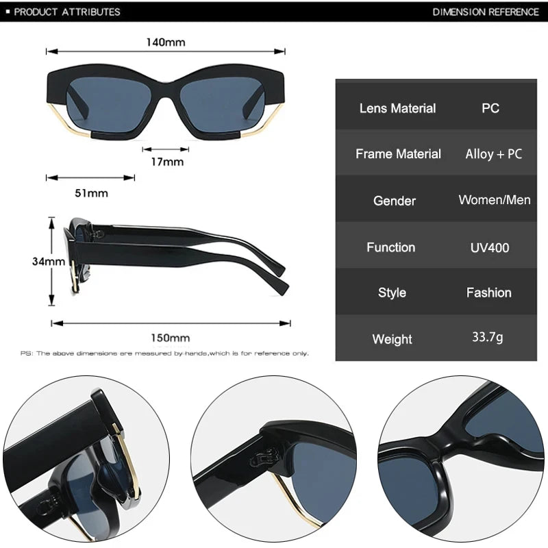 JNPCXI New Designer Sunglasses Women Men Fashion Decoration Hollow Metal Unique Sun Shades Unisex Eywear UV400