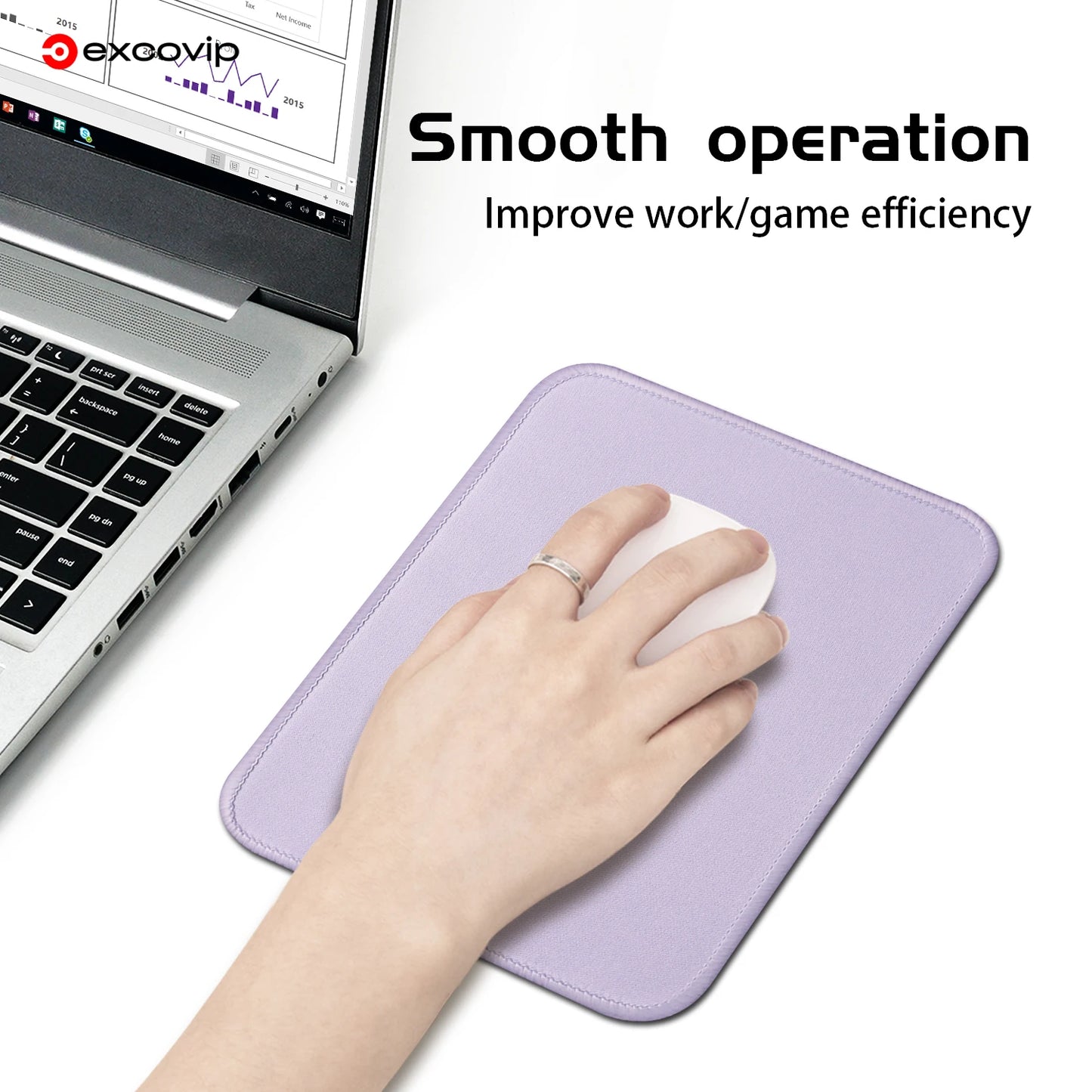 EXCO Mini Mouse Pad Office Mouse Small with Stitched Edge Non-Slip Rubber Base for Home Laptop Computer Portable Durable