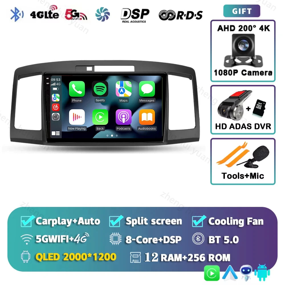 Android 15 CarPlay Auto For Toyota Allion Premio T240 2001 - 2007 Car Radio Multimedia navigation video DVD Autoradio Stereo gps