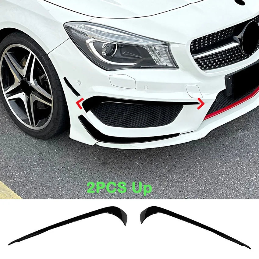For Mercedes Benz CLA Class W117 C117 220 250 A45 AMG 2013-2015 Car Front Bumper Spoiler Fog Lamp Frame Side Diffuser Splitter