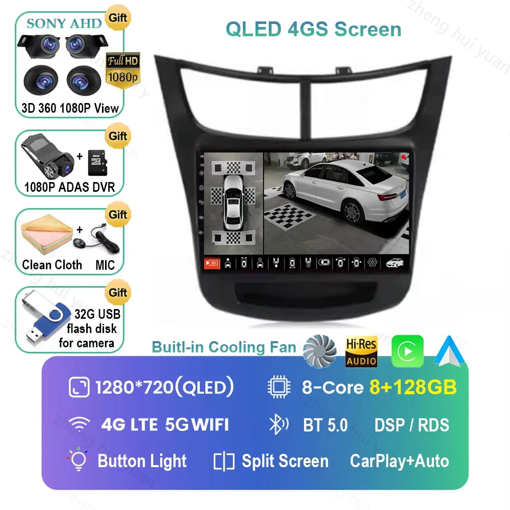 Android 16 CarPlay Auto Car Radio Multimedia navigation video Autoradio Stereo For Ch For Chevroletevrolet Sail Aveo 2015 - 2019