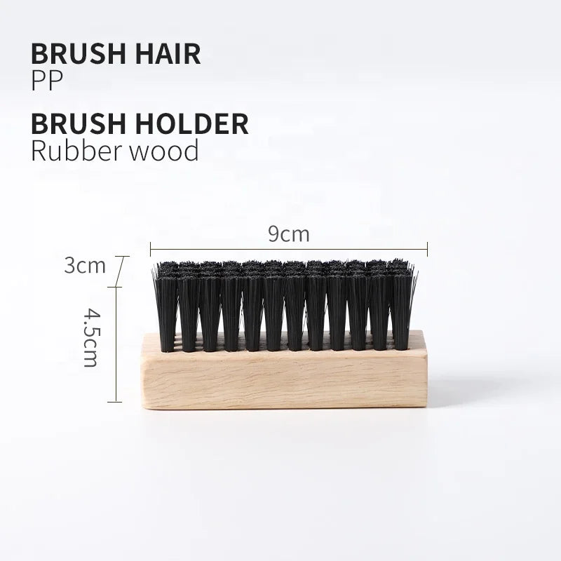 Sneaker cleaning shoe brush w/ natural wooden handle shoe brush Multitasks tools