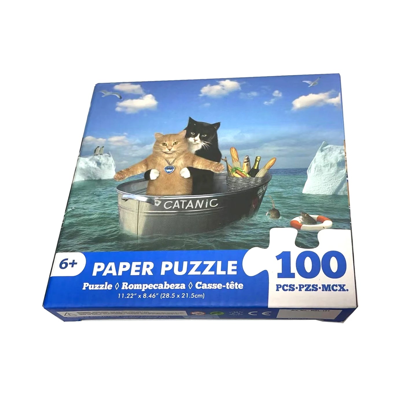 100 Pieces Jigsaw Puzzle Assembling Picture Catanic Animals Decompression Puzzles Toy for Adult Children Kids Educational Gifts