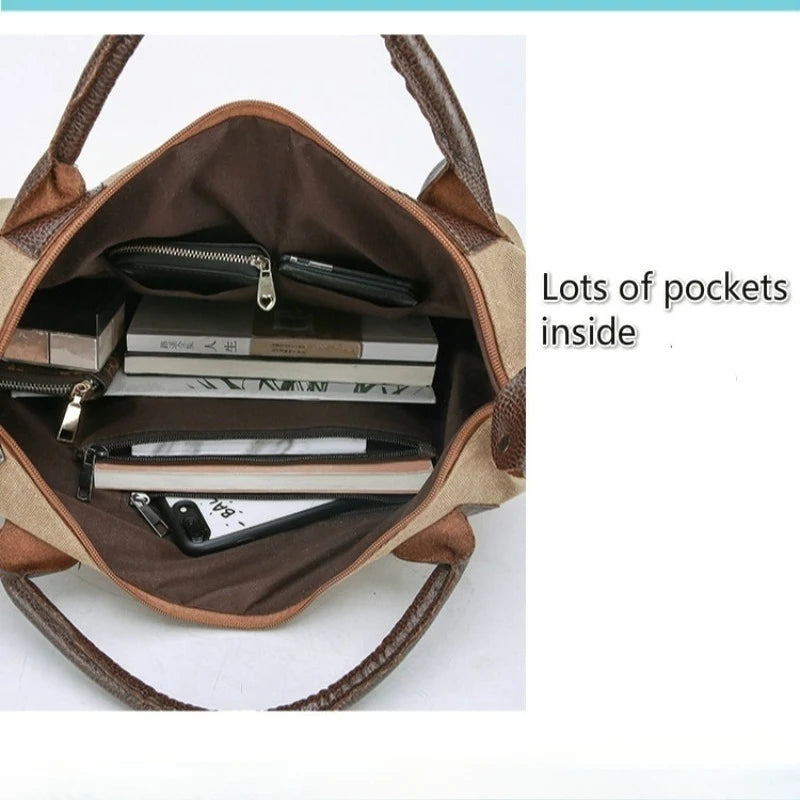 Women Shoulder Bag Large Handbag Canvas Travel Bags Crossbody Vacation Bag