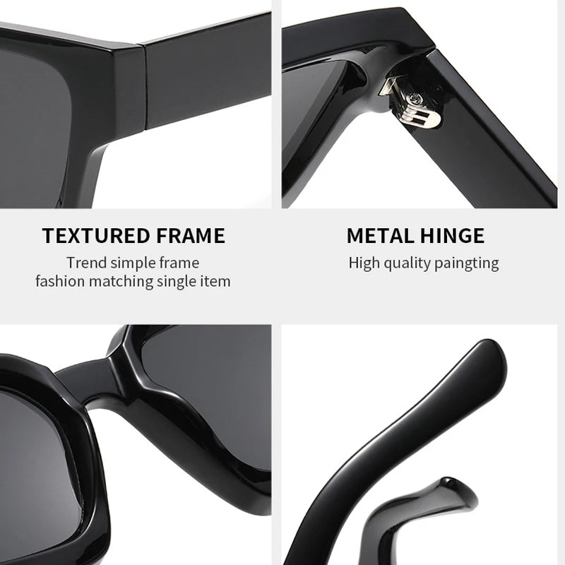 JNPCXI New Color Ins Popular Women Square Sunglasses Retro Men Tinted Leg Shades UV400