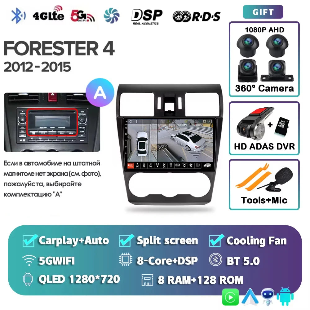 2K For Subaru Forester 4 SJ 2012 - 2015 Car Radio Multimedia Video Player Navigation stereo GPS Android 15 No 2din 2 din dvd