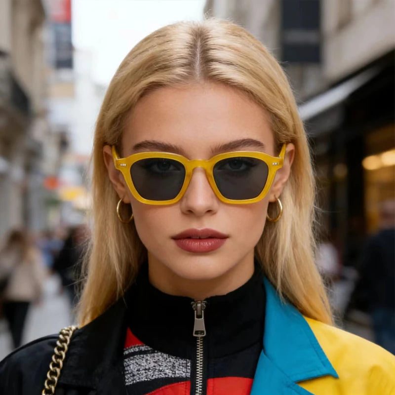 JNPCXI New Retro Square Women Sunglasses Fashion Quality Blue Candy Color Trending Men Sun Glasses Shades UV400