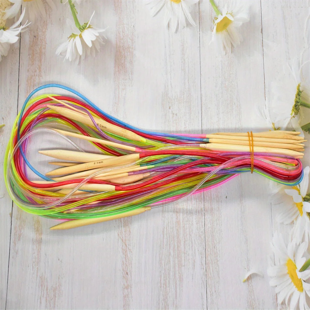 Multicolor Tube Circular Carbonized Bamboo Circular Knitting Needles 2mm-10mm Crochet Hooks Set Sewing Tools For Weave DIY Craft