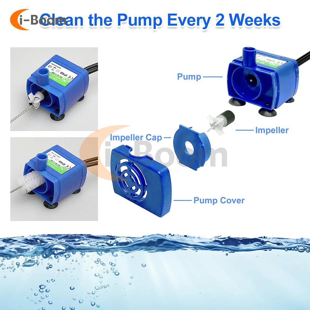 DC 5V 160L/H 1.5W Mini Submersible Pump USB Ultra-Quiet Pet Water Dispense