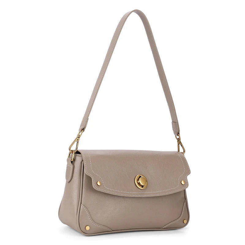 New Women's Genuine Leather Shoulder Bags Ladies Fashion Versatile Designer Luxury Crossbody messenger Bag Female Retro Handbags