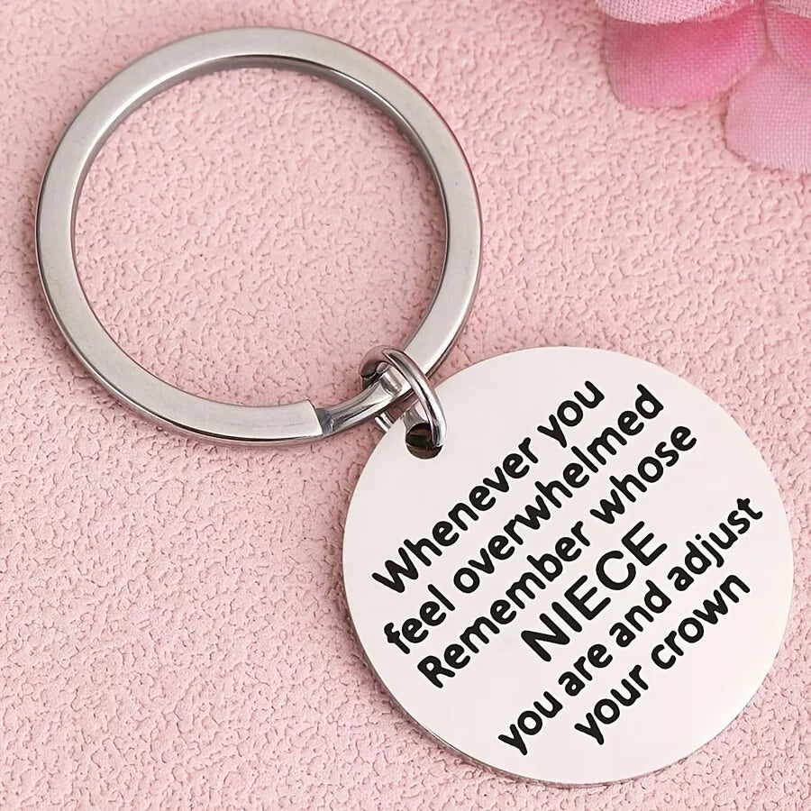 Remember Who You Are Niece Keychain Stainless Steel Dog Tag Keychain Ring Graduation Birthday Christmas Gift For Niece Teen Boy