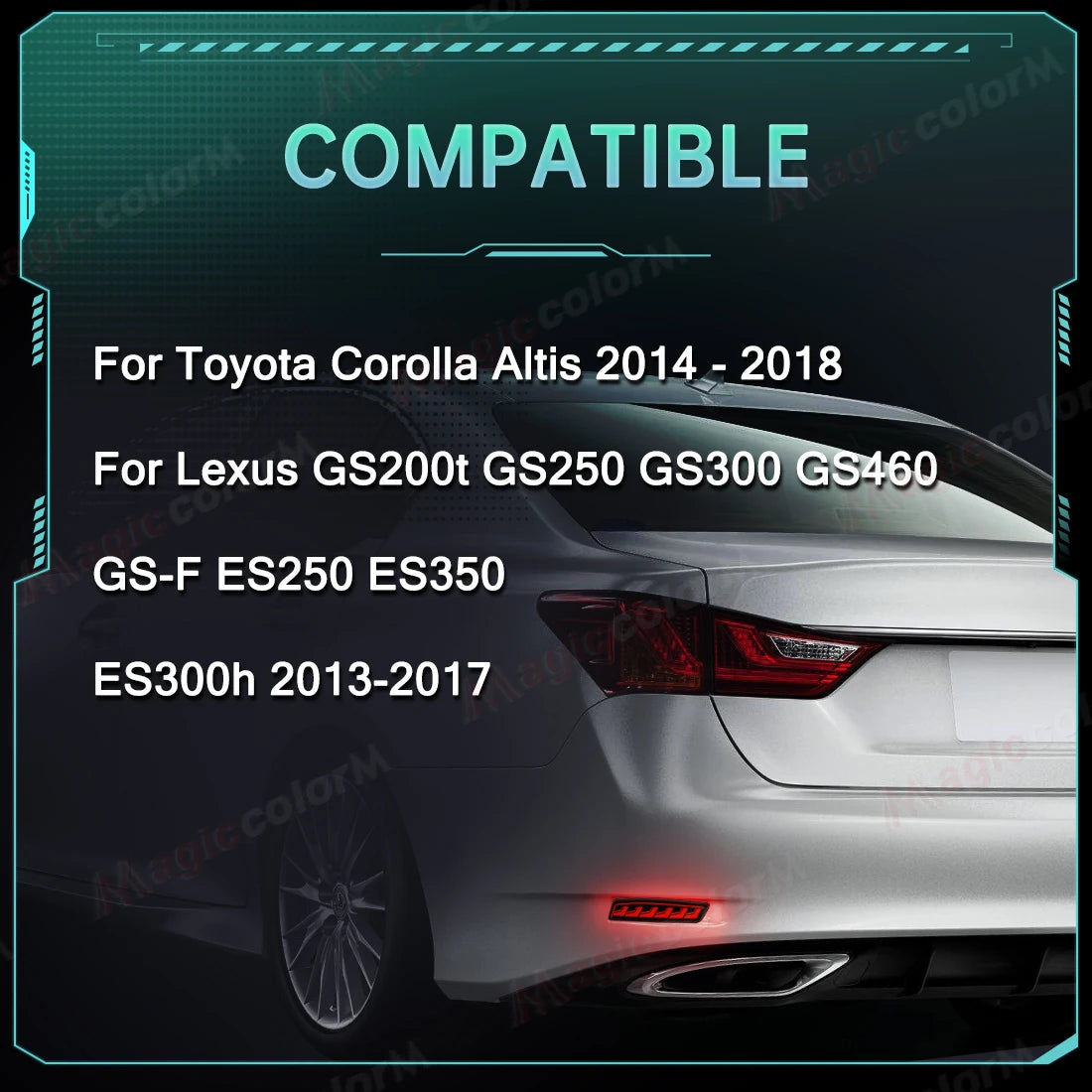 For Toyota Corolla Altis 2014 2015 2016 2017 2018 For Lexus GS250 ES250 Car Rear Bumper Reflector Lights Turn Signal Brake Lamp
