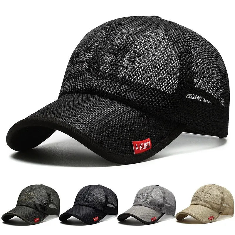 Men Women Mesh Baseball Caps Fashion Outdoor Embroidered Letter Sun Protect Hat