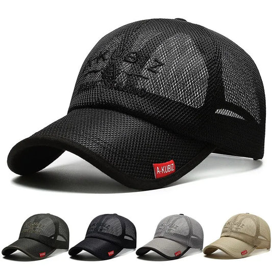 Men Women Mesh Baseball Caps Fashion Outdoor Embroidered Letter Sun Protect Hat