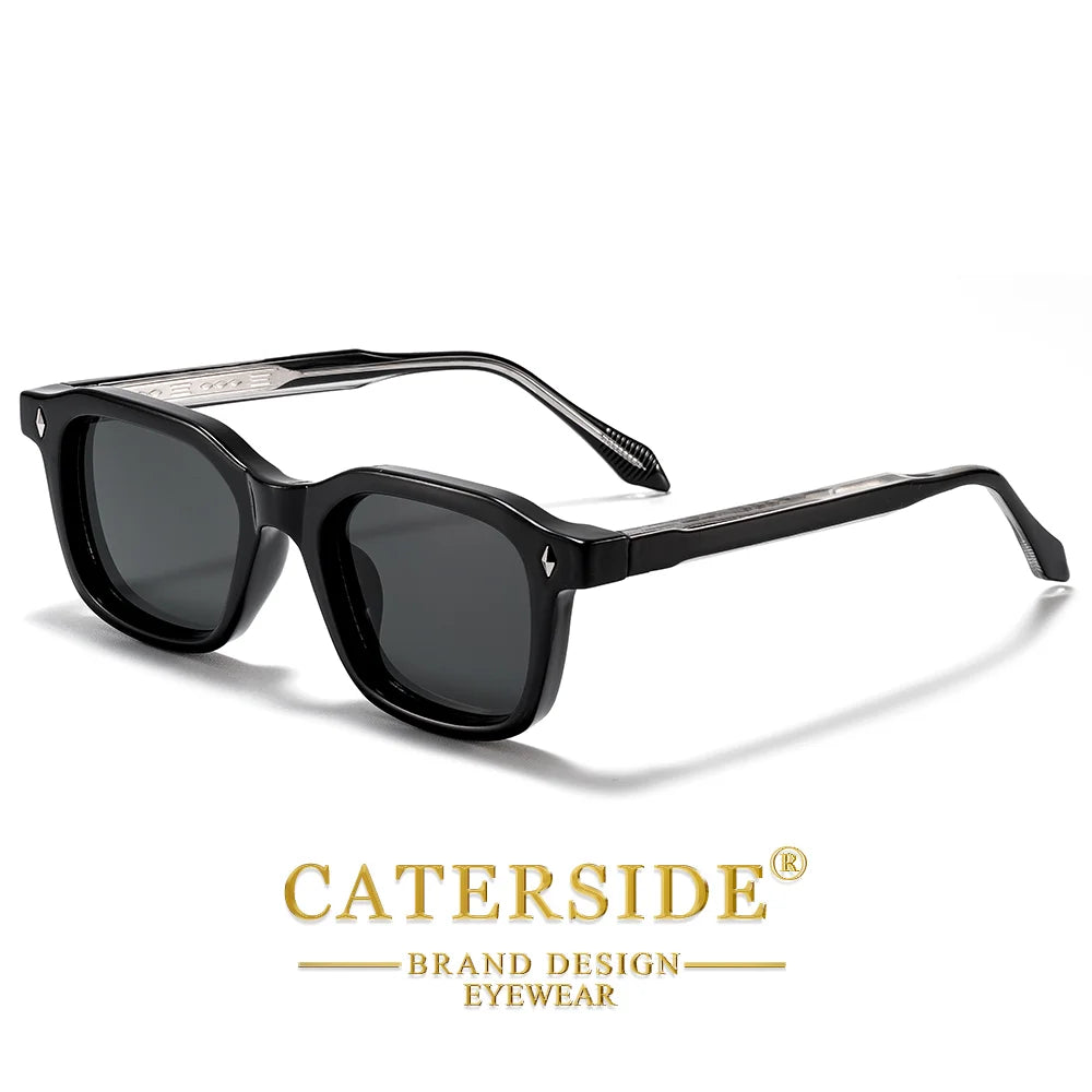 CATERSIDE Men Personalized Design Sunglasses Square Frame Women Retro Trendy Sunglasses Travel Business Party Gift Glasses UV400