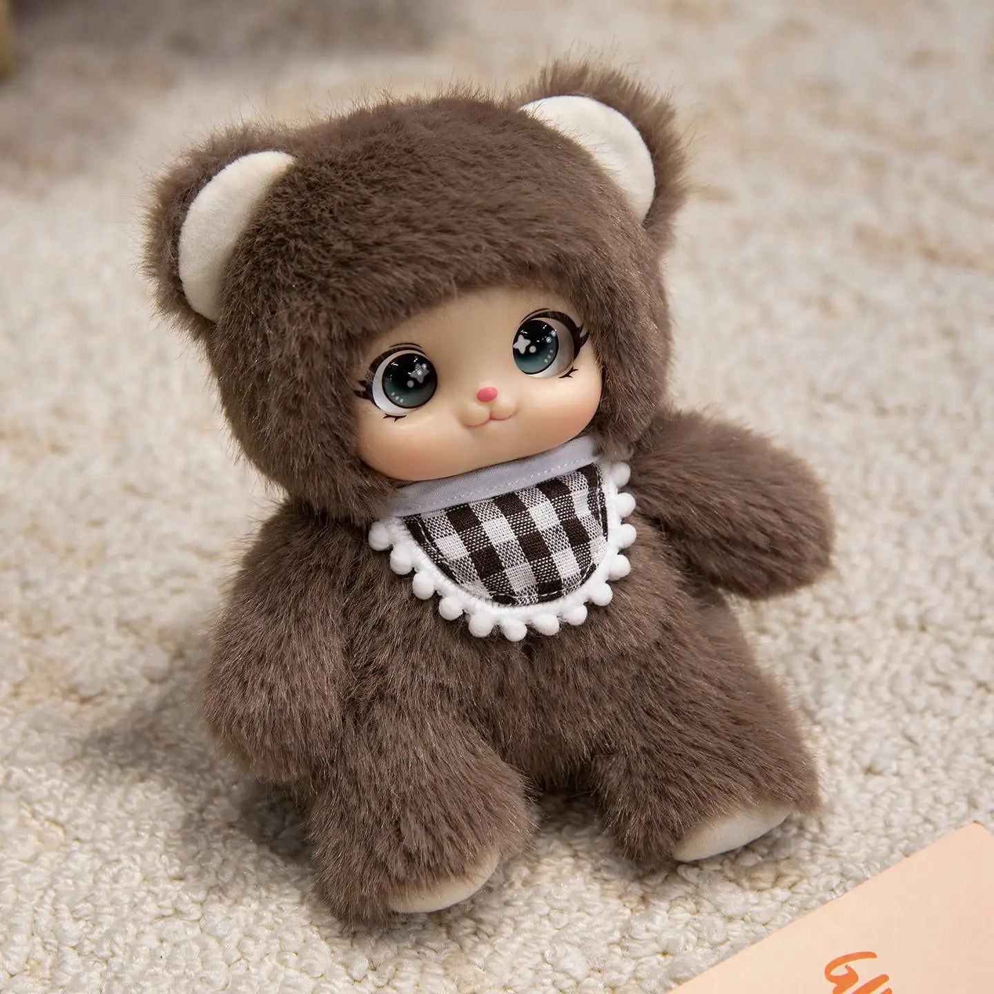 18cm Kawaii Cute Animals Vinyl Face Plush Toys Animal Toys Pendant Rabbit Bear Sheep Gift for Animal Enthusiasts Kids Hang Bag