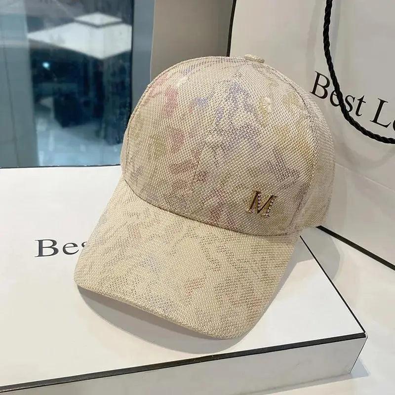 CNTANG Summer Baseball Cap Fashion Women's Rhinestone M Mesh Breathable Hip Hop Caps Snapback Women Casual Designer Visor Hat