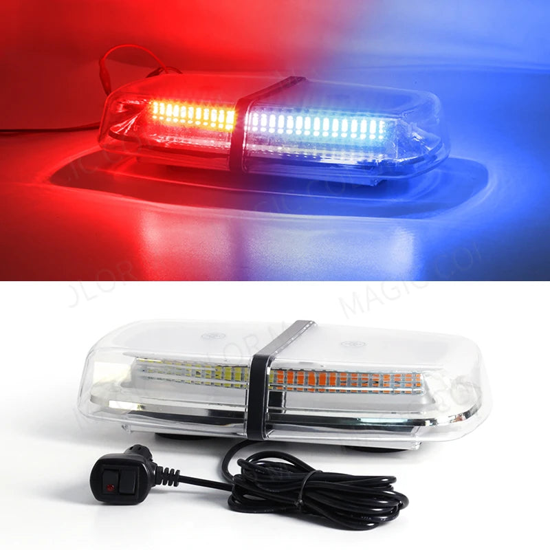 12V 24V Amber Yellow Truck Car Led Strobe Roof Lights Becaon Warning Emergency Rescue Magnetic Vehicle Ambulance 72SMD