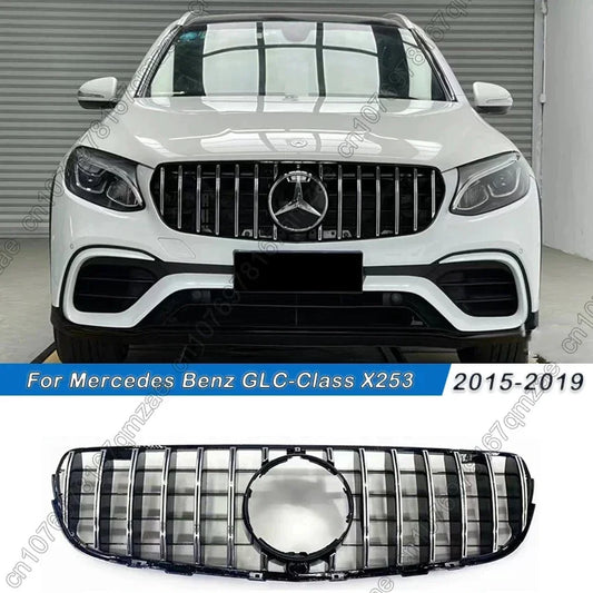For Mercedes Benz GLC-Class X253 2015-2019 GLC250 GLC300 GLC350e GLC43 AMG GT Style Front Hood Grille Racing Grill Body Kit