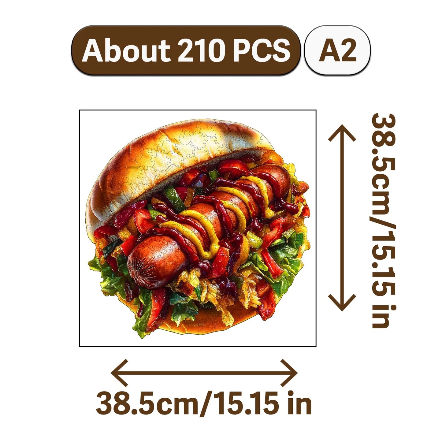 Crown and Cuisine Theme Wooden Jigsaw Puzzle Wood Home Decor Painting Christmas and Halloween Gift Toy For Teen And Kid