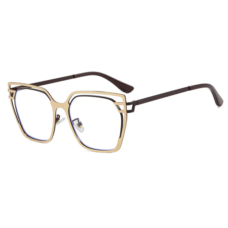 JNPCXI Square Hollow Oversized 2026 New Anti Blue Light Glasses Frame Women Fashion Trendy Eyewear