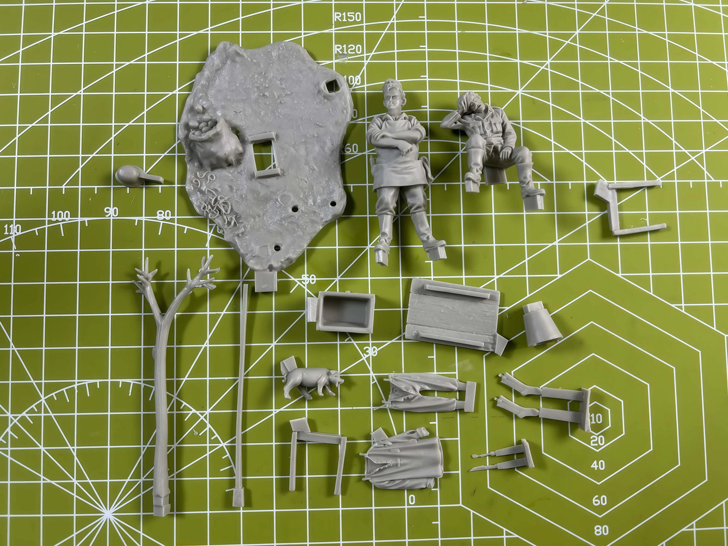 1/35 Casting Resin Model Assembly Kit GK, 2 Cooks Including Scene, Unpainted