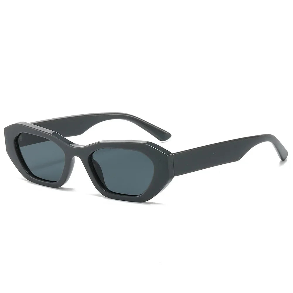 JNPCXI New Retro Small Irregular Cat Eye Sunglasses Women Tea Shades Men Trending Punk Gradient Sun Glasses