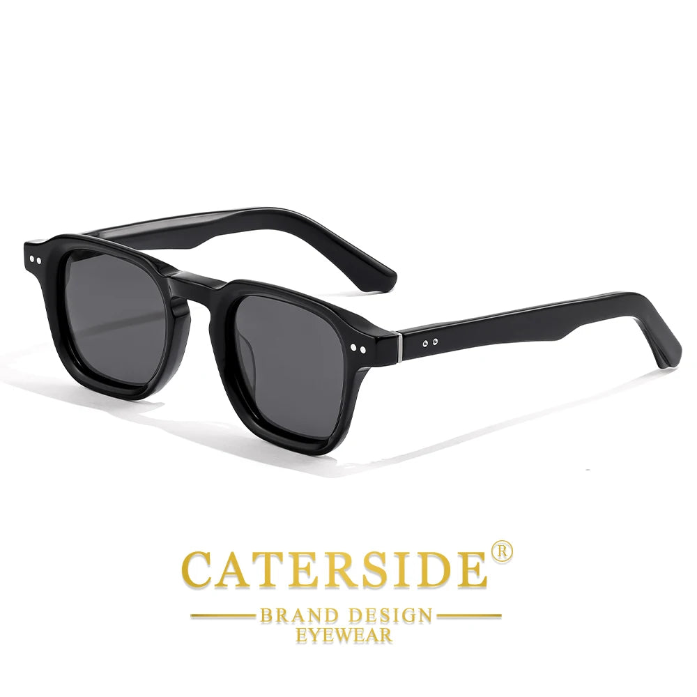 CATERSIDE Square Polarized Sunglasses Men Retro Large Acetate Frame Women Sun Glasses Punk Outdoor Driving Travel Eyewear UV400