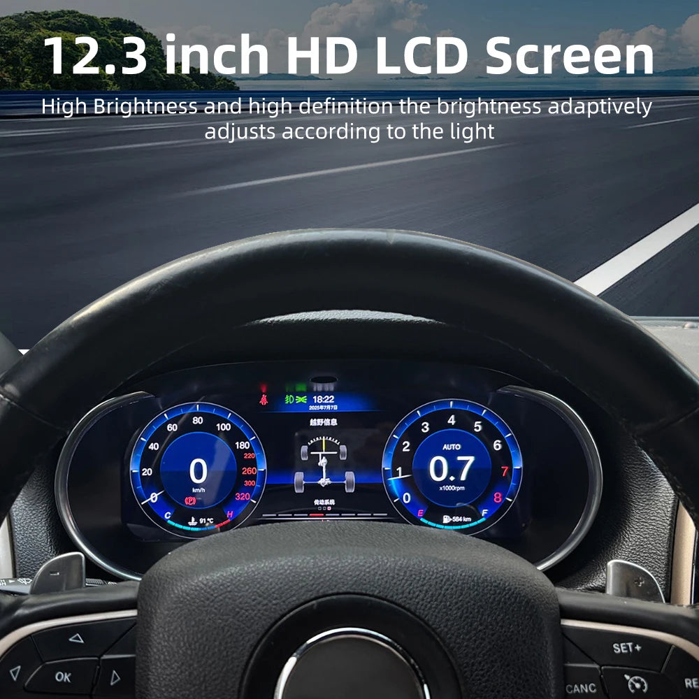Cluster Digital Dashboard For Jeep Grand Cherokee 201-2013 Speedometer Instrument Panel Suppo Wireless CarPlay and Android Auto