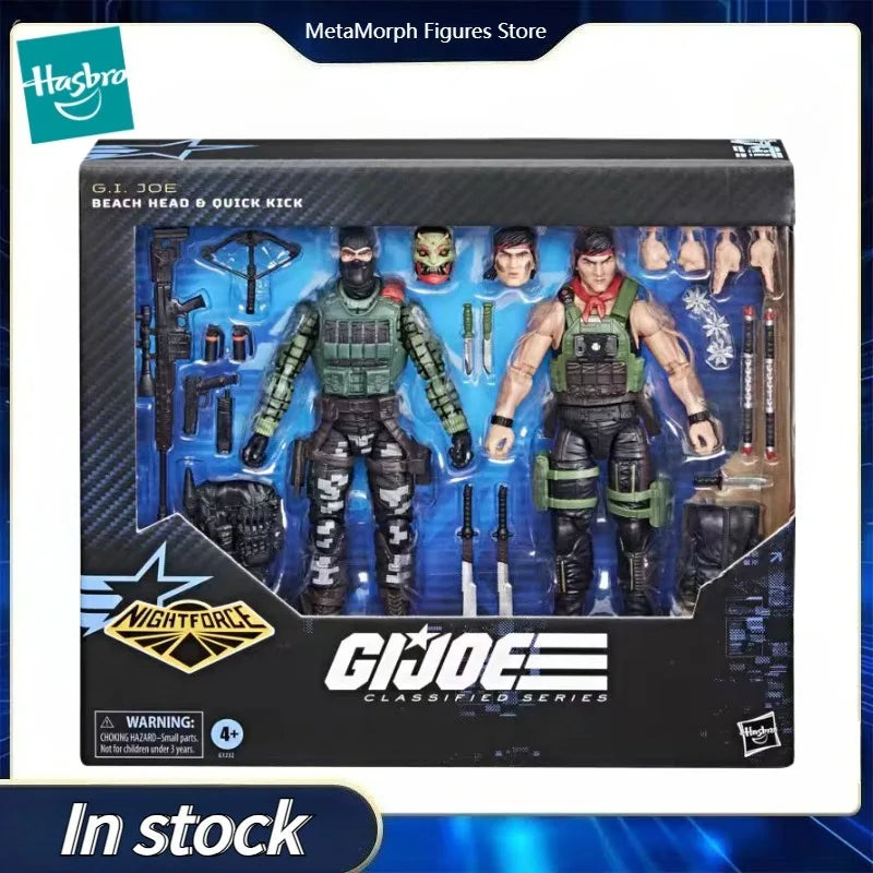 Original Hasbro G.I. Joe Classified Series 164 Night Force Beach Head & Quick Kick Anime Figure Toys Ornaments Collection